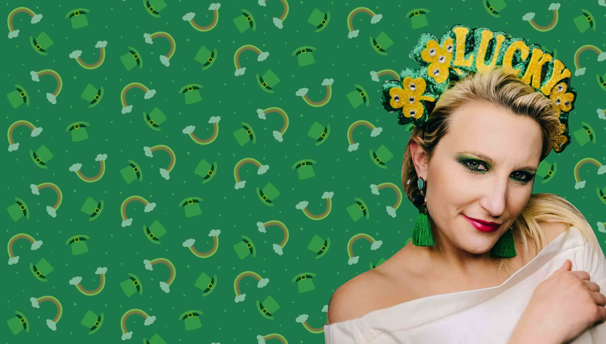 Needzo Glitzer-Krone Für St. Patrick's Day – Grünes Stirnband Mit Pompoms Für Partys