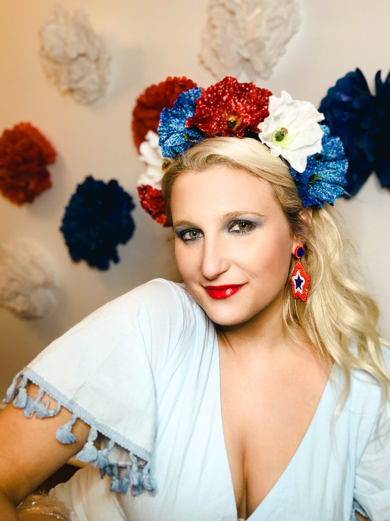 Patriotic Floral Crown - Crowned By Ellie