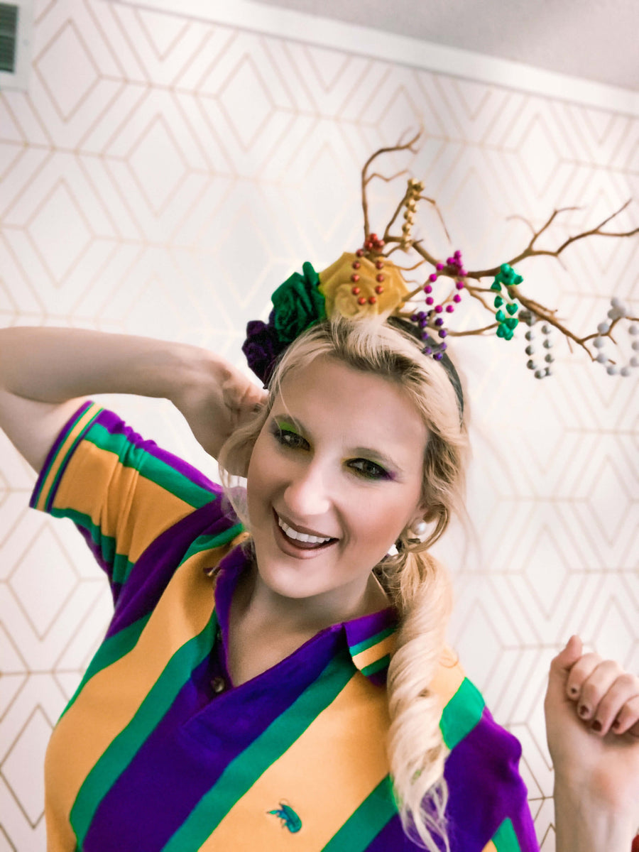 Crowned by Ellie Mardi Gras Doubloon Headpiece