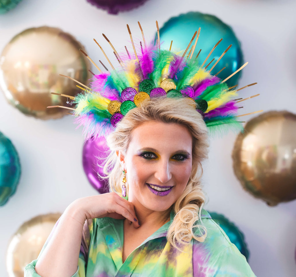 Mardi Gras Doubloon Headpiece - Crowned By Ellie