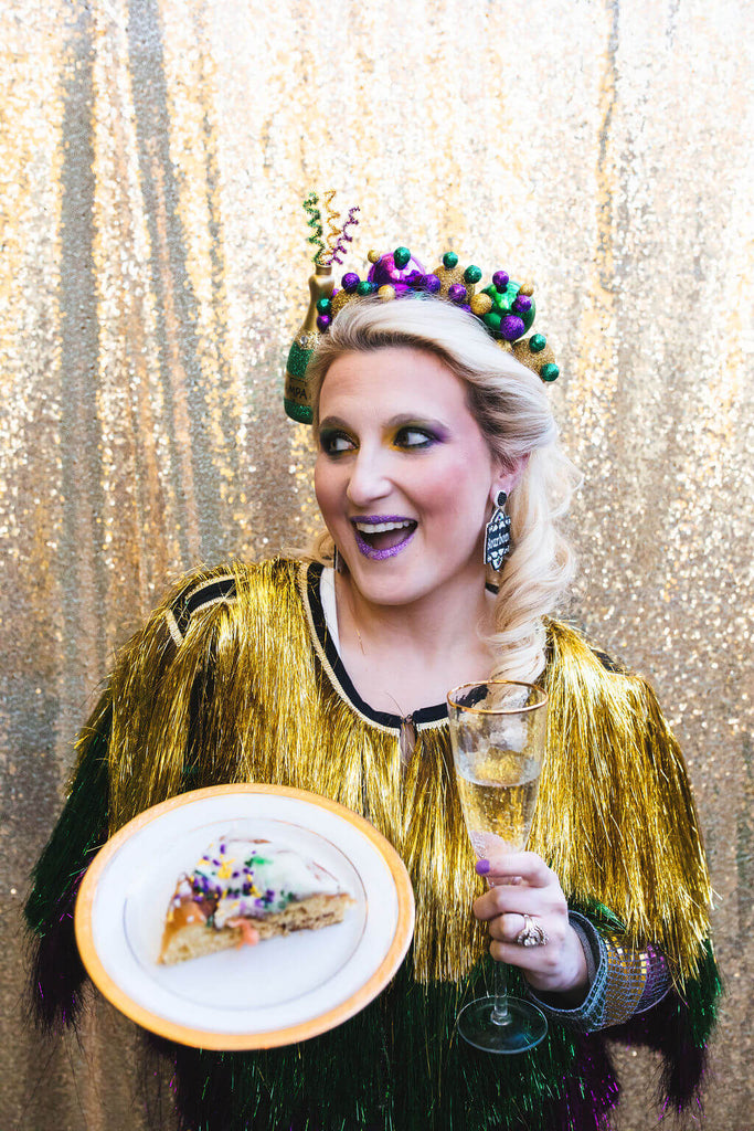 Mardi Gras Champagne Headpiece - Crowned By Ellie