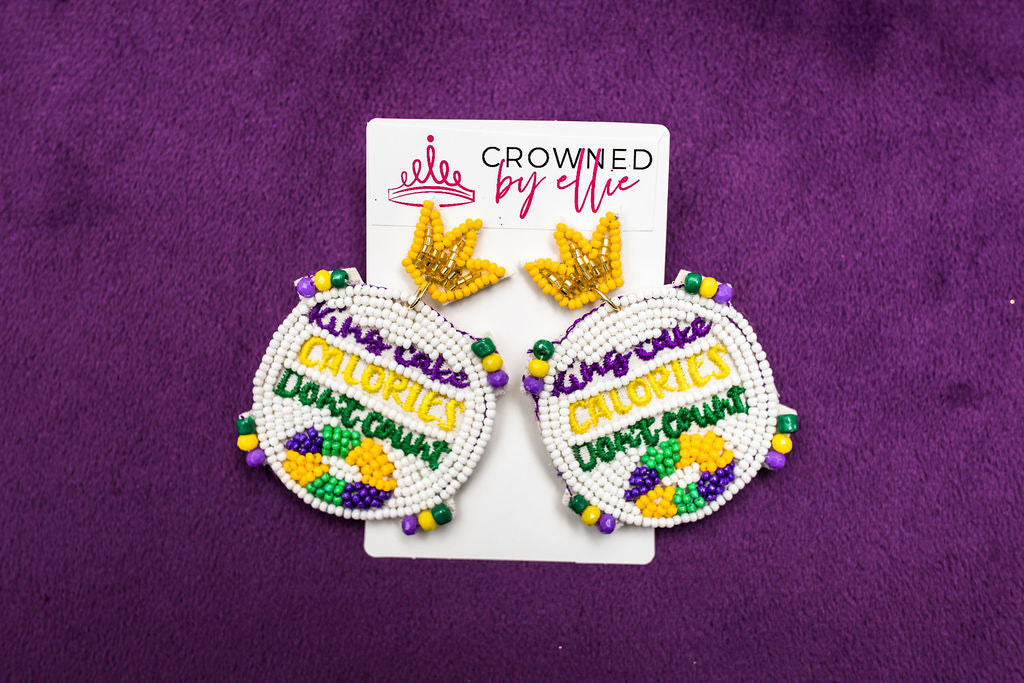 King Cake Earrings - Crowned By Ellie