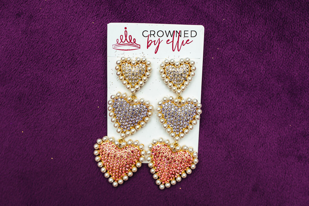 Valentine's Day Drop Heart Earrings - Crowned By Ellie