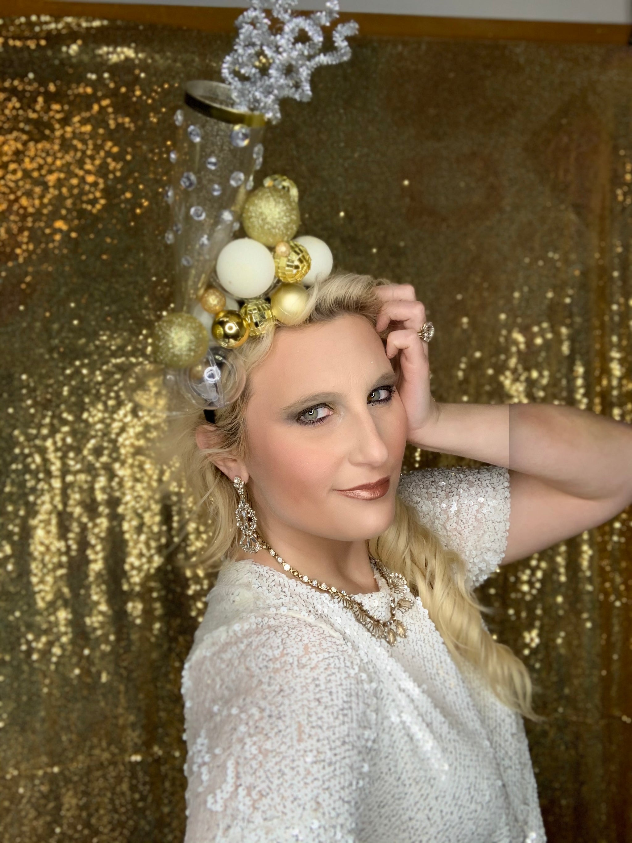 champagne headpiece
