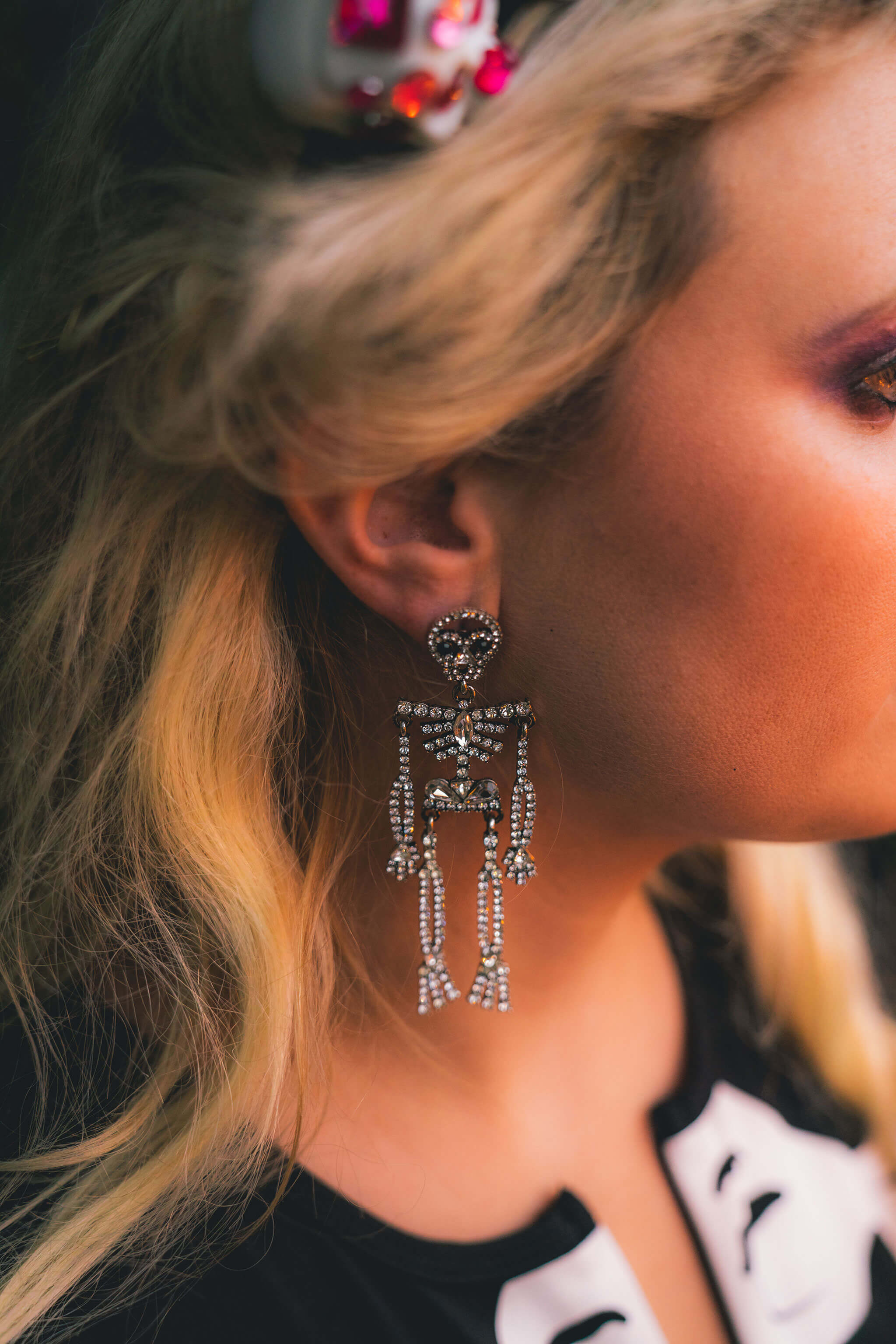 Rhinestone Skeleton Earrings - Crowned By Ellie