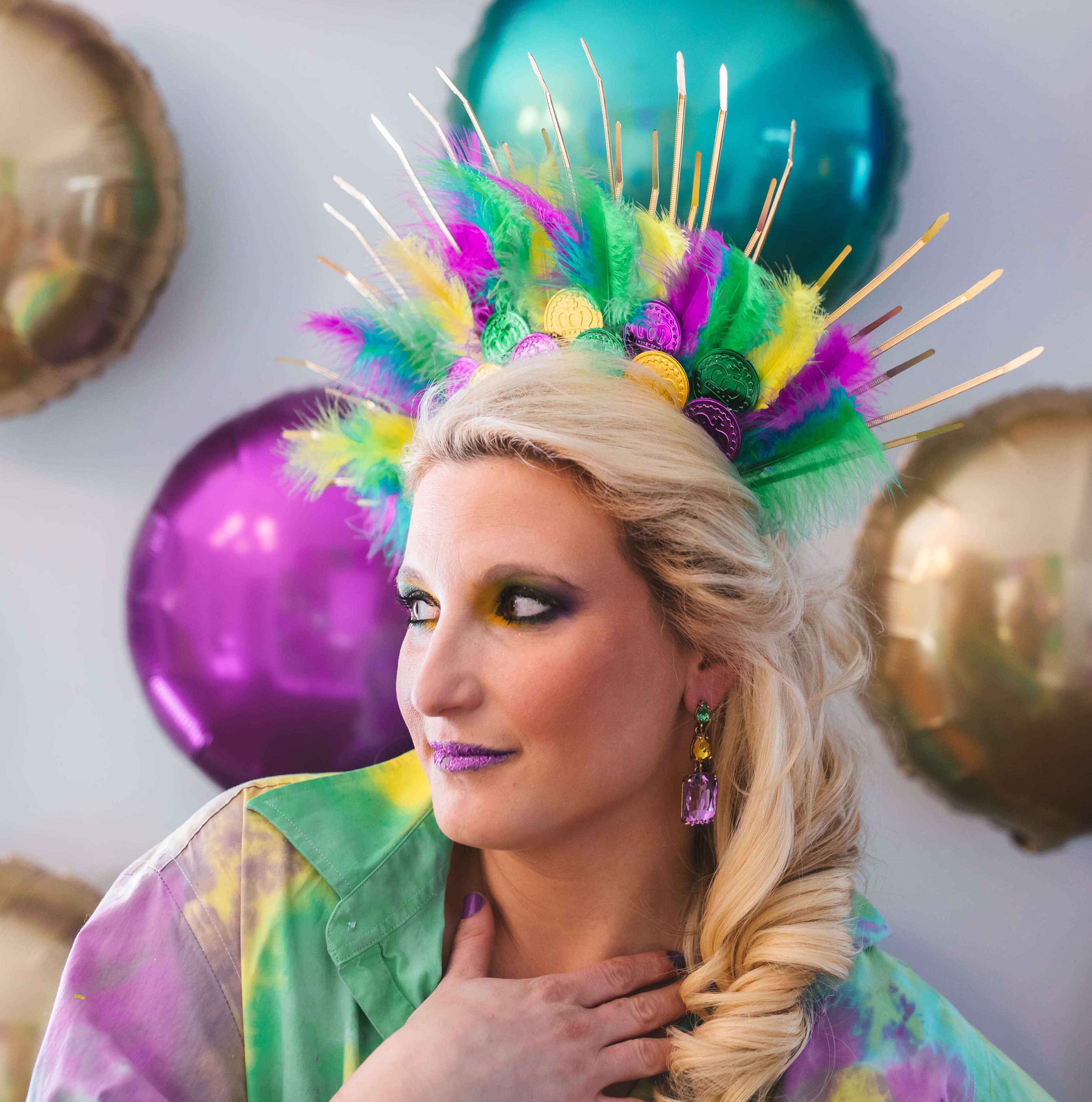 Mardi Gras Doubloon Headpiece - Crowned By Ellie