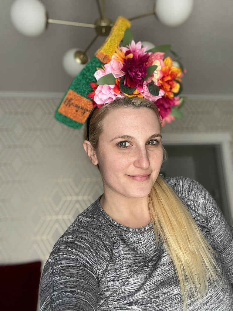 Multi-Colored Floral Champagne Headpiece - Crowned By Ellie